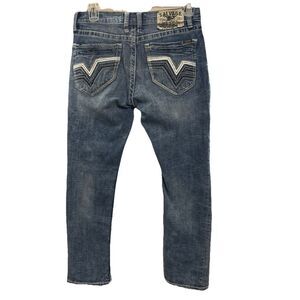 Salvage Mayhem Straight Jeans Men's 30S Stretch Regular Blue Medium Wash Denim